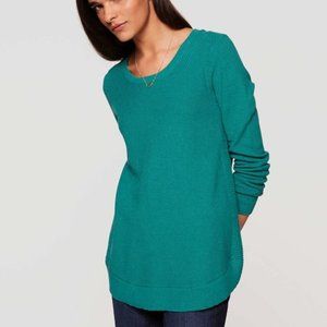 LOFT Green Shirttail Tunic Sweater - S
